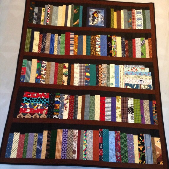 5 shelf Bookcase quilt library quilt book lovers quilt wall