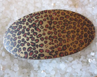 retro vintage barrette, leopard print