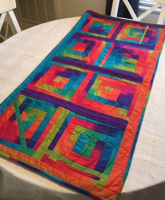 Multi colored table runner