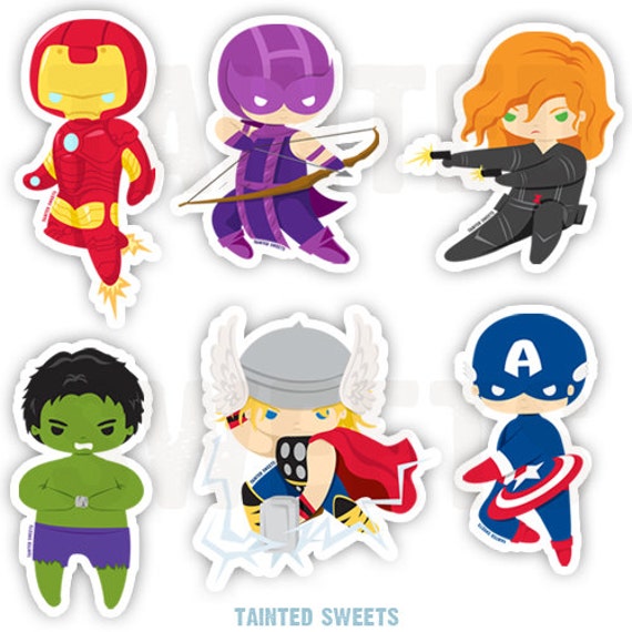 avengers vinyl stickers by tainted sweets clip art