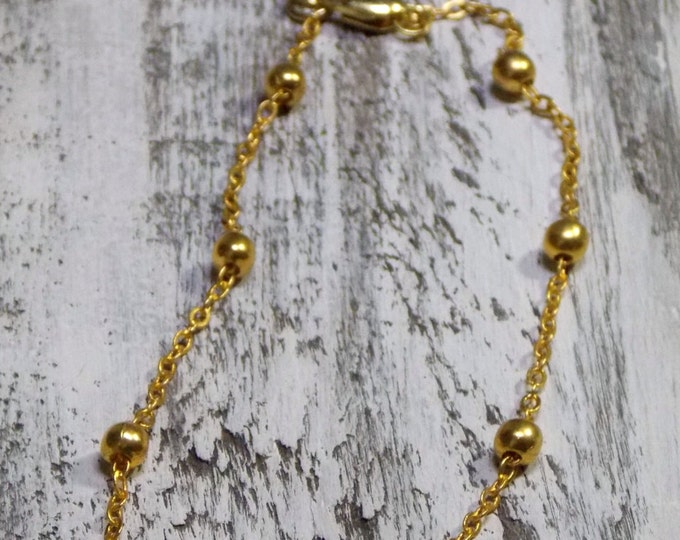 Gold Ankle Bracelet Boho Chic Ball Chain Beach Jewelry Ankle Jewelry Gold Chain Anklet Bohemian Layer Delicate Simple Minimalist Ball Chain