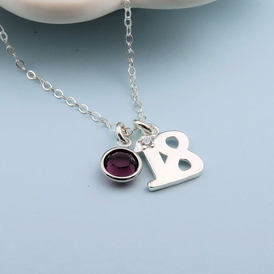 18th Birthday Necklace sterling silver custom birthstone