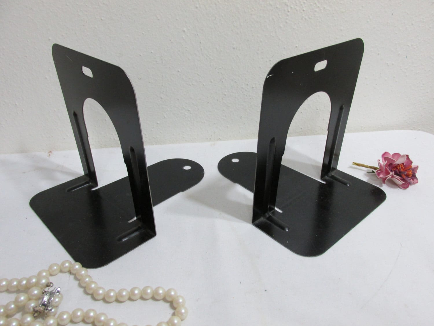 Metal Bookends Industrial Office Supplies Plain and by LuRuUniques
