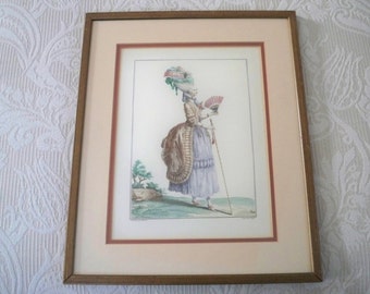 Vintage Art Framed Print French Fashion Marie Antoinette Style