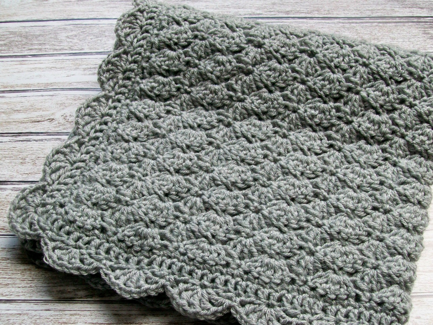 Crochet Baby Blanket Gray Grey Baby Blanket Baby Boy Blanket