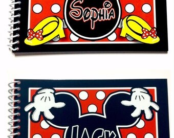 2 Personalized Disney Autograph Books - Mickey Mouse and Minnie Mouse Books - Mr and Mrs - keepsake - Disney Albums - Custom Books - New