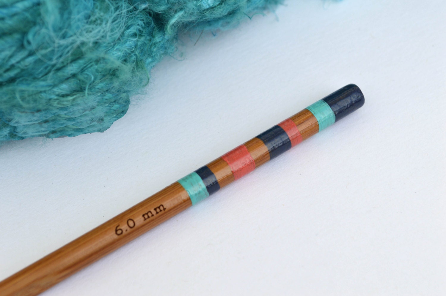 Size J Crochet Hook UK Size 4 6mm Hand Painted Bamboo