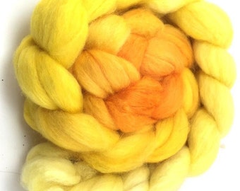 Alpaca/Merino/Silk Combed Top - spinning fiber - Golden Sun roving