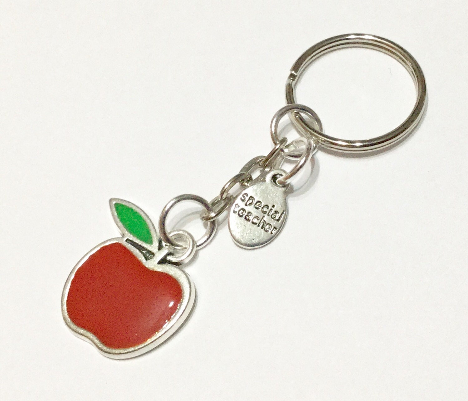 THANK YOU TEACHER Key Ring Keychain Gift red and green