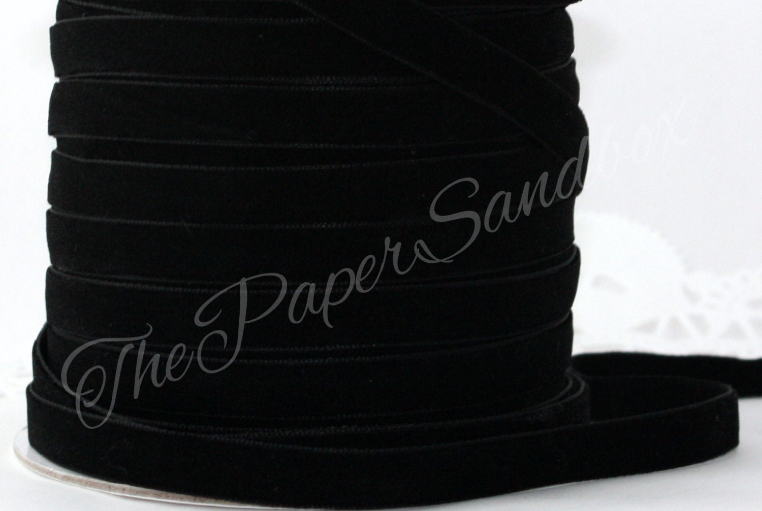 Black Velvet Ribbon, 3/8" wide Ribbon by the yard, Black Velvet Trim, Choker Ribbon, Christmas