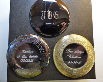 Personalized Pocket Watch Engraving Service for 1" back view window & 1" solid back necklace watch, Add on with watch purchase only