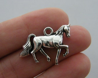 BULK 10 Horse charms antique silver tone A2