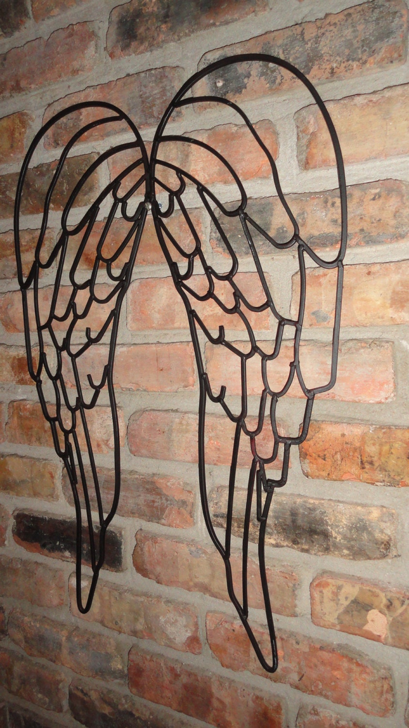 Wrought Iron Angel Wings Wall Decor Garden Decor Old World