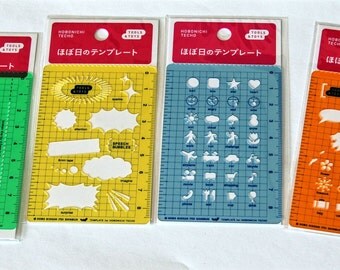 Hobonichi stencil planner Drawing Template for planner diary. Choose