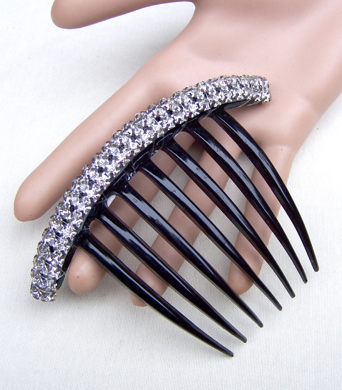 Vintage hair comb celluloid French twist comb hair jewelry