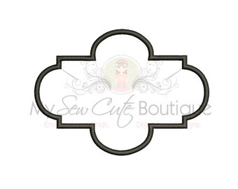 Applique frame Machine Embroidery Design - 10 Sizes - Instant Download