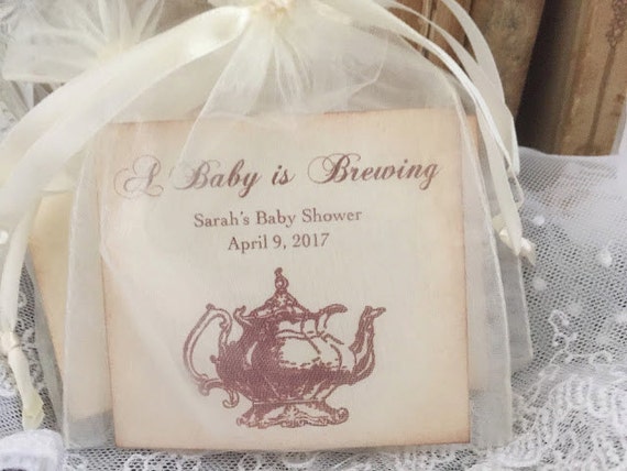 Baby Shower Tea Party Favors Tea Bags Teapot Baby is Brewing