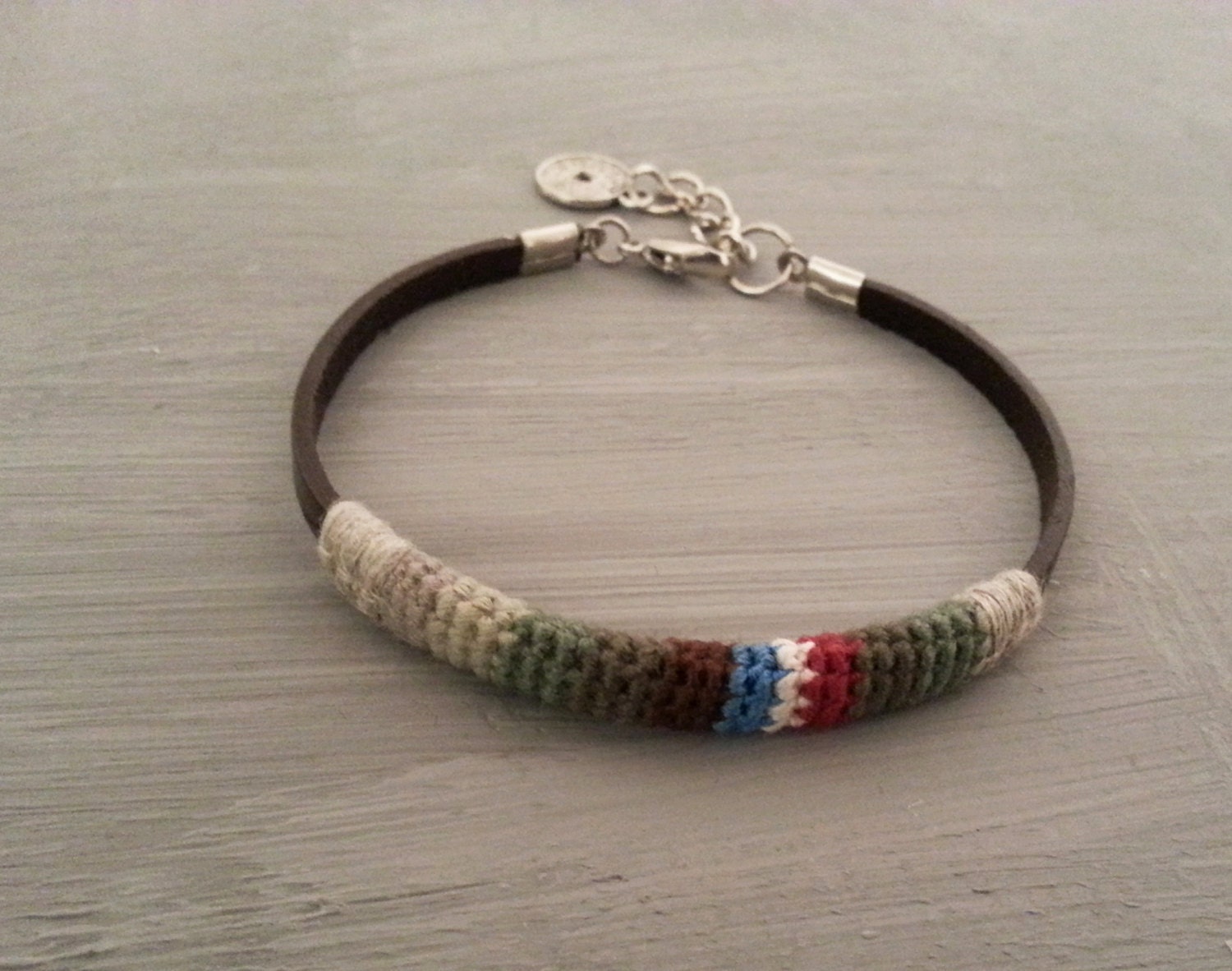 Slim Mens Bracelet Military Bracelet Camouflage Bracelet