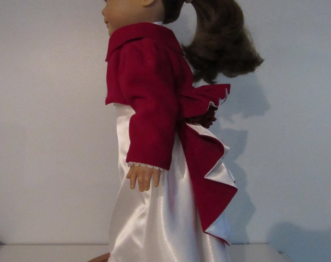 Ruby Red Victorian walking 4 piece outfit fits 18 inch dolls