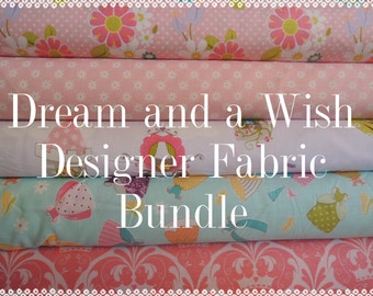 Dream and a Wish Princess Fabric Bundle, Designer Fabric by Riley Blake, Half Yard Bundle, 2 1/2 yard total