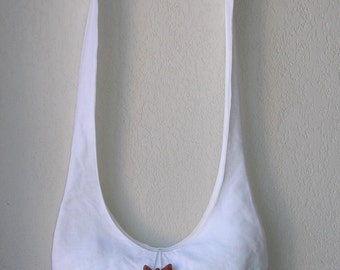 Petit sac en lin blanc et tissu coton blanc