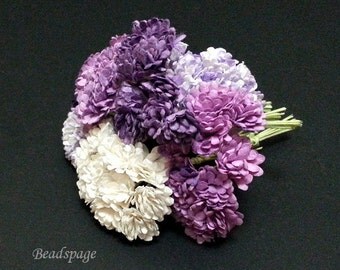 Miniature Flower Bouquet - Sweet Purple Lilac Petite Shabby chic, 1/12 scale ~ 1/6 scale Dollhouse Diorama Roombox Wedding DIY craft