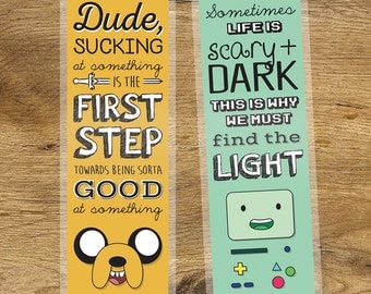 Adventure Time Inspirational Quote Laminated Bookmark Jake + BMO