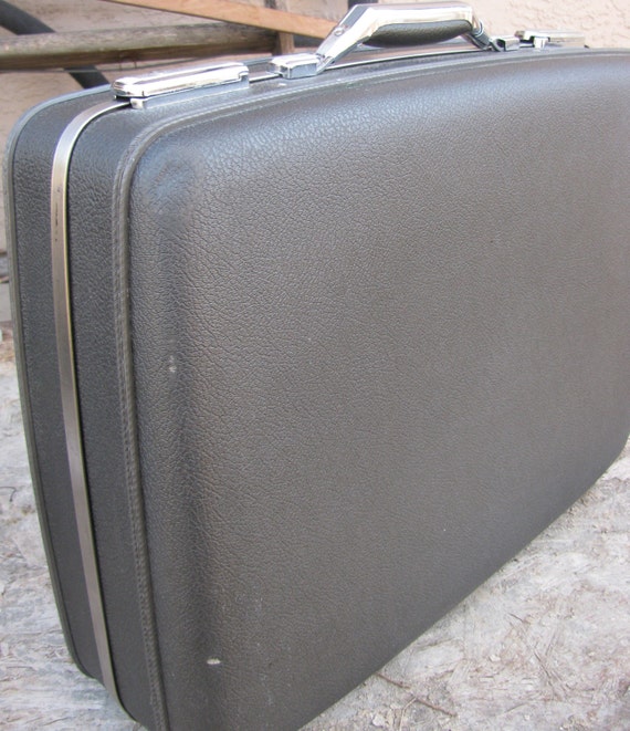 SaleVintage Gray American Tourister Hard Shell Suitcase