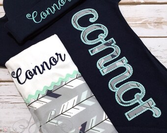 Baby Boy Coming Home Outfit / Personalized Baby Clothes for Newborn / Baby Gown / Woodland Baby / Newborn Boy Outfit / Newborn Sleeper Gown