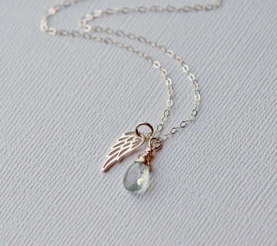 Angel Wing Necklace Personalized Necklace Memorial Necklace