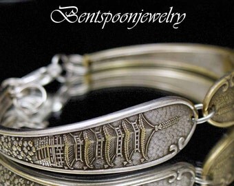 Spoon Bracelet Vintage Pagoda Bracelet upcycled Silverware Jewelry