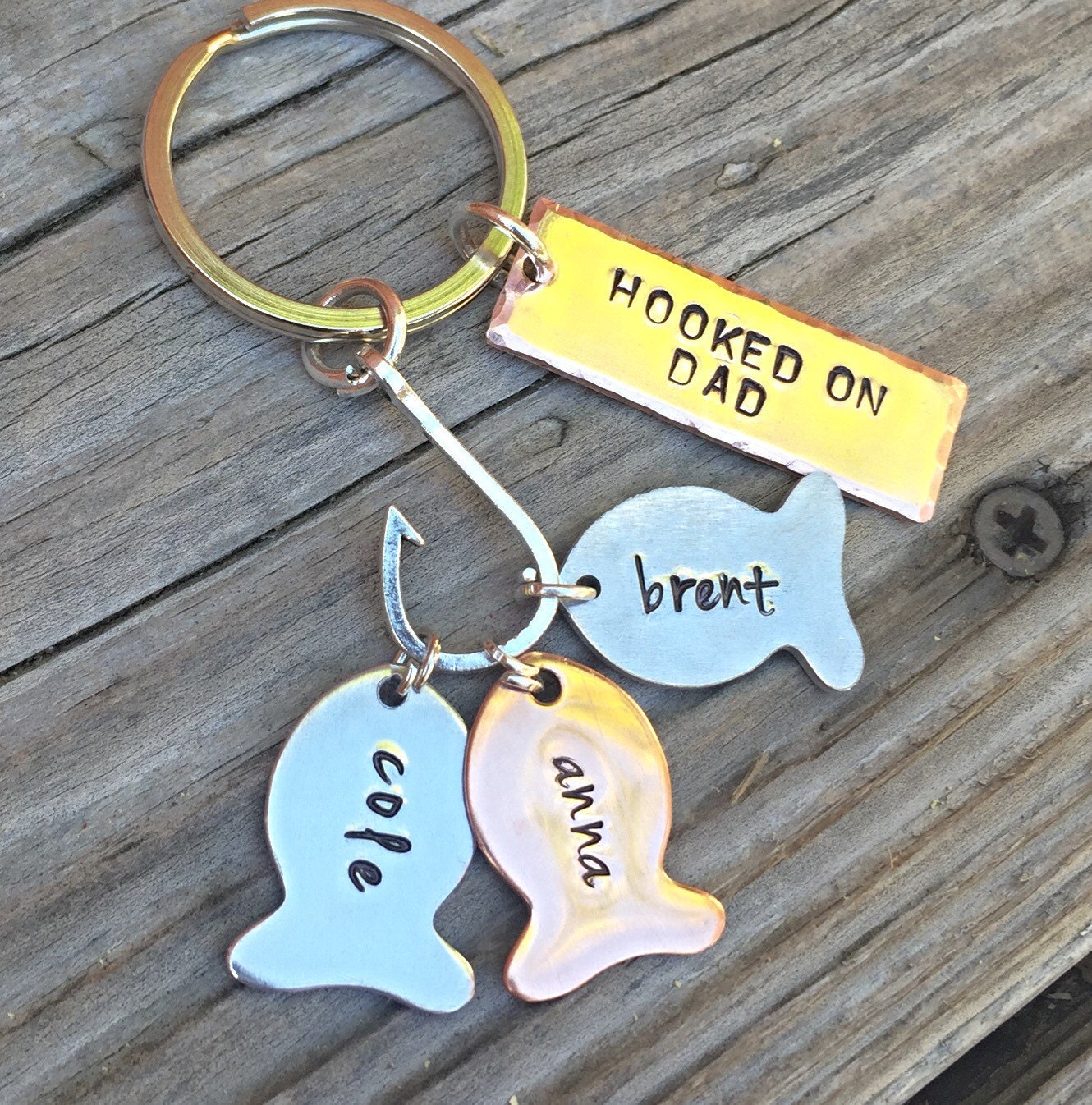  Fishing Gifts For Dad Hooked On Dad Fishing Keychain Father