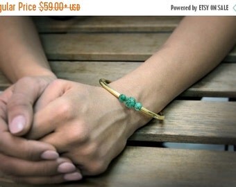 SUMMER SALE - Turquoise bracelet,gold bracelet,bridal bracelet,wedding bracelet,gold tube bracelet,gold bangle,stone bangle