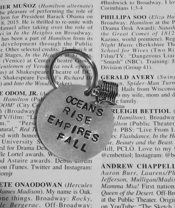 Items similar to Hamilton Broadway Youll Be Back Lyrics Charm ...