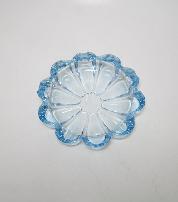 Vintage Sea Blue Glass Ashtray Blue Glass Ashtray Vintage