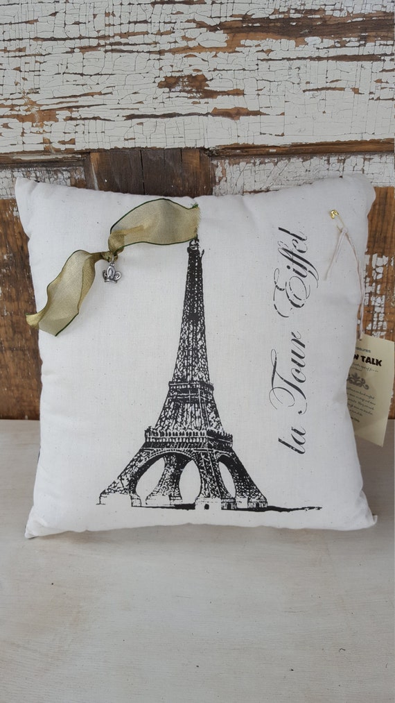 12 x 12 Paris Themed Decorative Throw Pillow