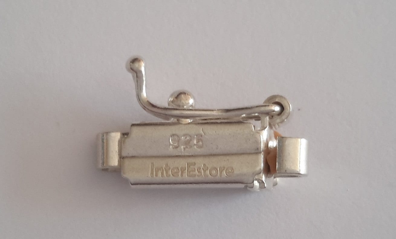 2 Sterling Silver 925 Rectangular Box Clasp With Security
