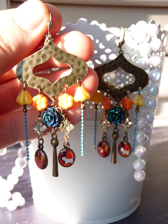 Livraison gratuite lustre en résine fait à la par krissartcreation Idées Retro Lustres
