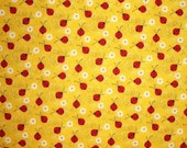 Ladybugs Flowers Fabric By The Yard Patty Reed Designs Charms Collection Sewing Yellow Red Summer Fabric