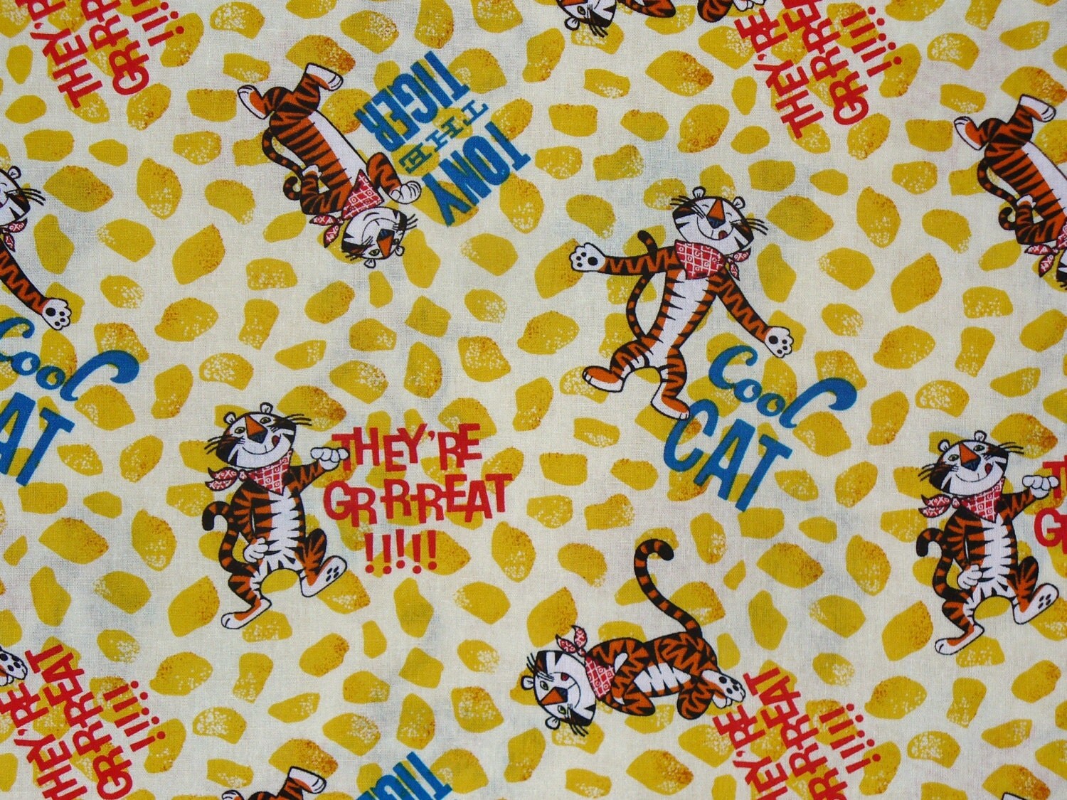 Kelloggs Fabric Kelloggs Cereal Tony the Tiger Frosted