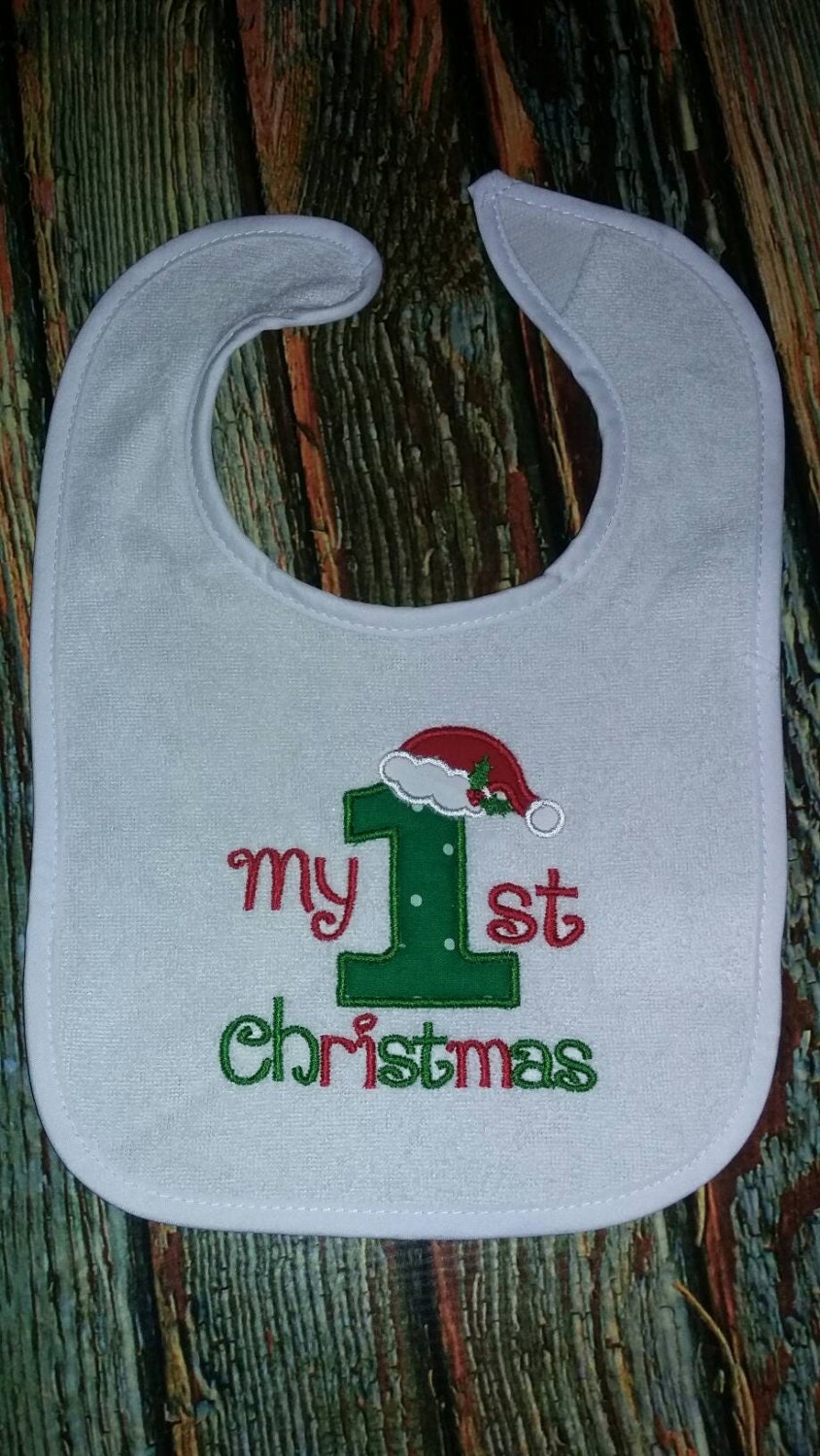 My 1st Christmas Bib holiday bib baby bib my first
