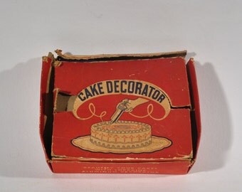 Vintage Aluminum Cake Decorating Kit in original box