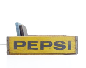 Vintage Wood Pepsi Cola Crate / Wooden Soda Pop Crate / Rustic Storage