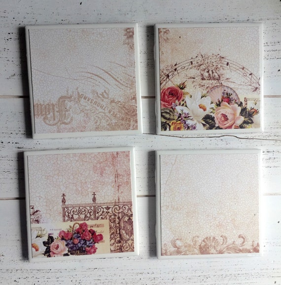 shabby chic handmade coasters vintage by shabbychicjcouture shabby chic handmade coasters vintage by shabbychicjcouture