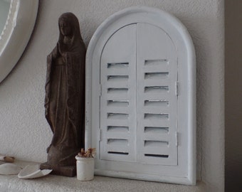FRENCH MIRROR With Shutters Seawashed Jeanne d Arc French Nordic Living Style Nordic Coastal Seaside Shabby Chic Bohemian Beach Home Decor