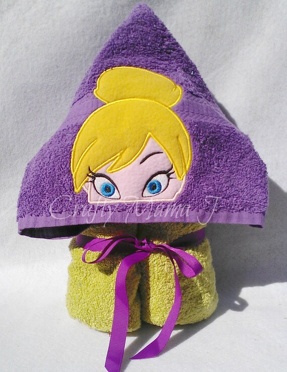 Disney Fairies Tinkerbell inspired Hooded Bath Towel 10