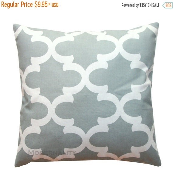 SALE Toss Pillows Cool Grey Fynn Pillow Cover All Sizes Hidden Zipper Closure Cushion Cover