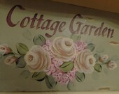 Shabby chic, Cottage Garden rose floral wood wall plaque