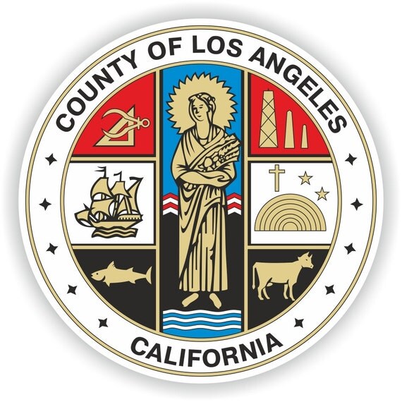 Los Angeles County Seal Sticker Round for Laptop Book Fridge