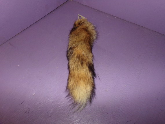 Real animal skin fur parts hide Huge Fox Tail tanned fly